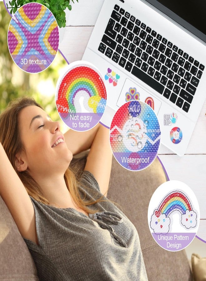 JOFONY 24PCS Anxiety Sensory Stickers,12 Styles Calm Paster Tactile Fidget Textured Mindfulness Sticker for Desk Water Bottle Laptop Stress Anxiety Relief Counselor Kids Adult School Supplies - Image 5