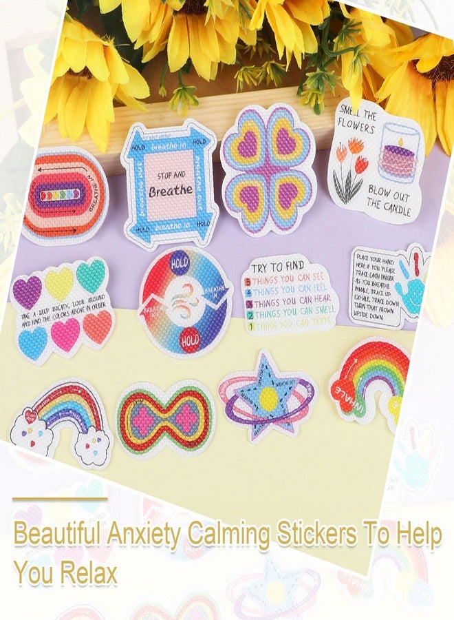 JOFONY 24PCS Anxiety Sensory Stickers,12 Styles Calm Paster Tactile Fidget Textured Mindfulness Sticker for Desk Water Bottle Laptop Stress Anxiety Relief Counselor Kids Adult School Supplies - Image 2