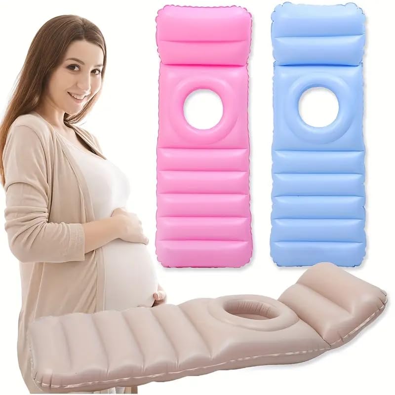 Deoxys Pregnancy Inflatable Belly Pillow, Inflatable Pool Float, PVC Flocking Thickened Maternity Airbed Non-Slip Yoga Mat Lounger for Tummy Sleeping Comfort - Image 1