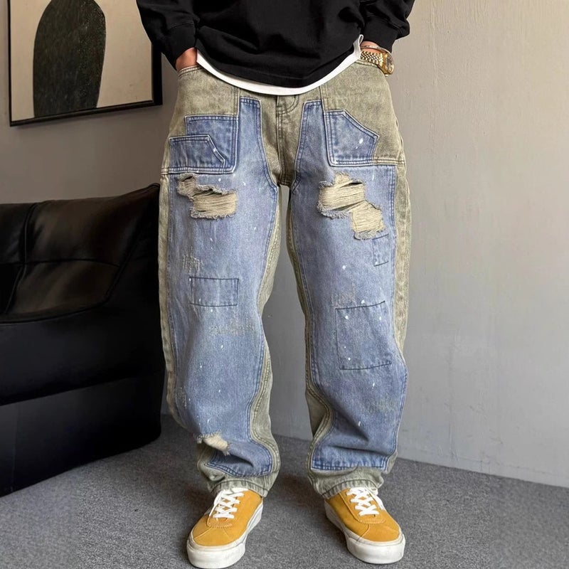 Unisex Classic Denim Jeans Loose Fit Daily Outdoor Wear - Image 5