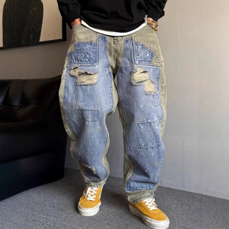 Unisex Classic Denim Jeans Loose Fit Daily Outdoor Wear - Image 2