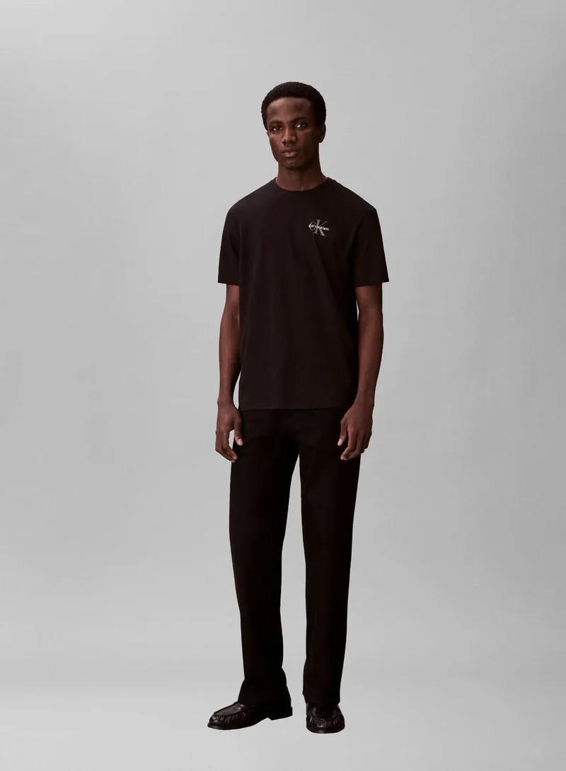 Calvin Klein Jeans Black/Bright White 2 Pack Cotton T-Shirts for Men | Best Price UAE