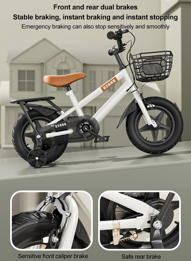 Sharpdo Children's Bicycle High-carbon steel frame with rear seat, wear-resistant tyres, adjustable seat, smooth bearings, safe, stable and responsive dual brakes Best for children's cycling adventures - Image 3