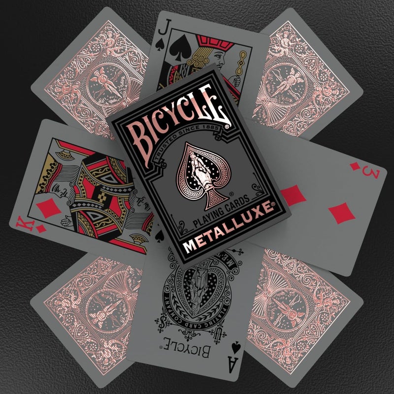Bicycle Black and Rose Gold Metalluxe Playing Cards â€“ Premium Foil Metalluxe Deckâ€“ Classic Poker Size, Collectible Luxury Design, Great for Game Night, Gifting, and Stocking Stuffer - Image 3