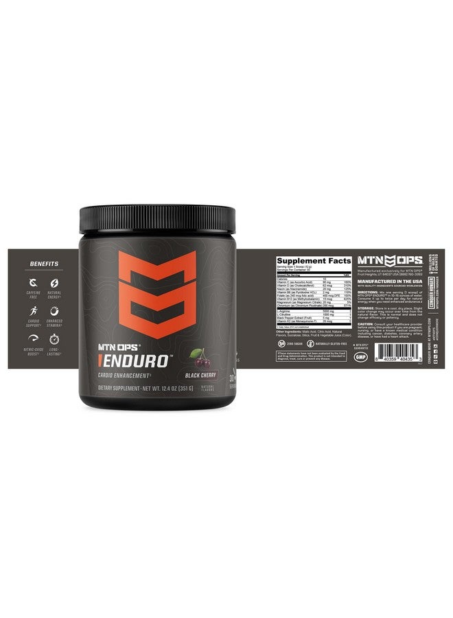MTN OPS MTN OPS Enduro Nitric Oxide Supplement & Stim-Free Pre Workout - 30 Servings - with Magnesium Citrate, Beet Root Powder, Niacinamide, L Arginine & L Citrulline - Black Cherry Flavor  - Image 2