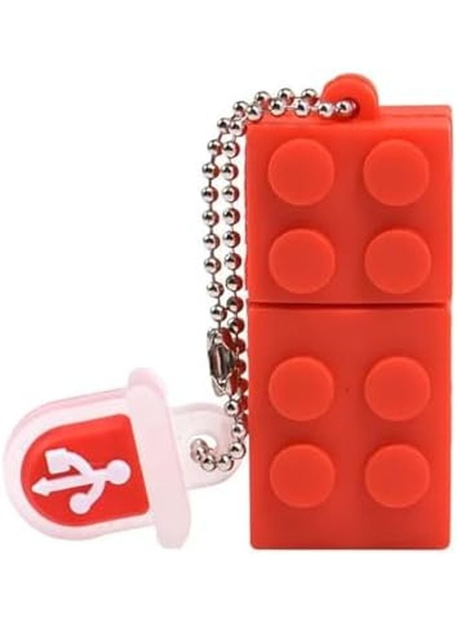64GB Red Toy Brick USB 2 0 Flash Drive Silicagel Building Block Pen Drive Gift for Children - Image 1