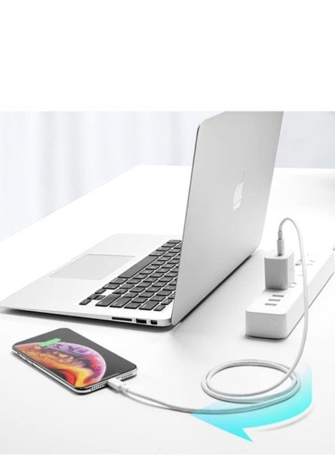 1m USB-C to Type-C Super Fast Charging Cable - White, Supports PD Fast Charging - Image 3