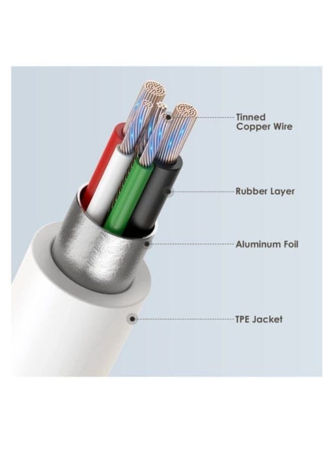 1m USB-C to Type-C Super Fast Charging Cable - White, Supports PD Fast Charging - Image 4