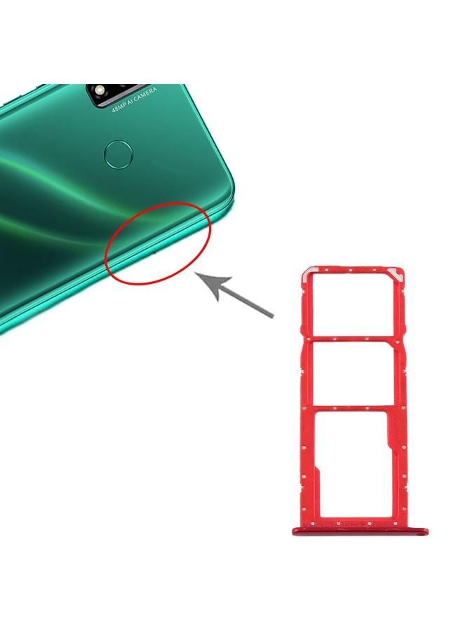 إيروريكس درج بطاقة SIM + درج بطاقة SIM + درج بطاقة Micro SD لهاتف Huawei Y8s (أحمر) - Image 1