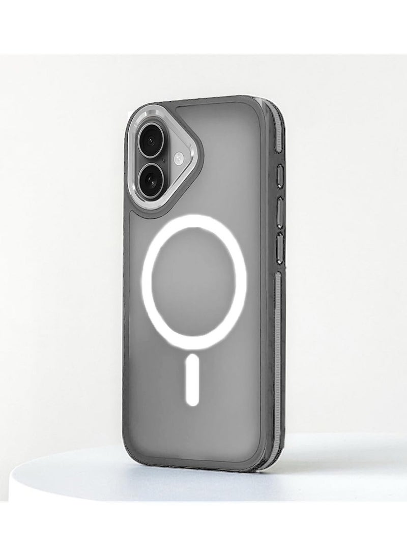 Techie غطاء خلفي شفاف مع واقي عدسة كاميرا معدني مرتفع لجهاز آبل آيفون 16 - حماية من السقوط بمعيار عسكري، مضاد للبصمات ومضاد للاصفرار - رمادي غير لامع - Image 3