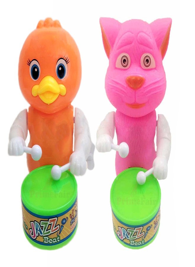 PRIMEFAIR Musical Drum Happy Drummer Key Operated Toys for Kids Dancing Action Rattle Toy (Multicolor) - Image 1