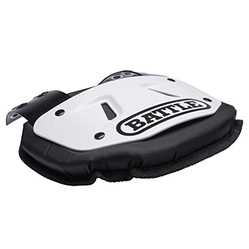 Battle Sports Football Back Plate – Hard Shell Lower Back Protector with Contoured Foam for High-Impact Protection - Adult, White/Black - Image 3