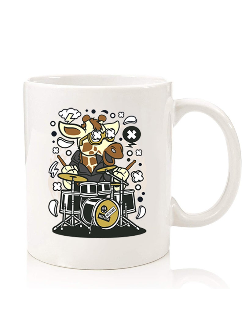 Theodor Premium Quality Two Sided Printed Coffee Mug Tea Cup For Home Office, Kids Men Women Cow drumming - Image 1