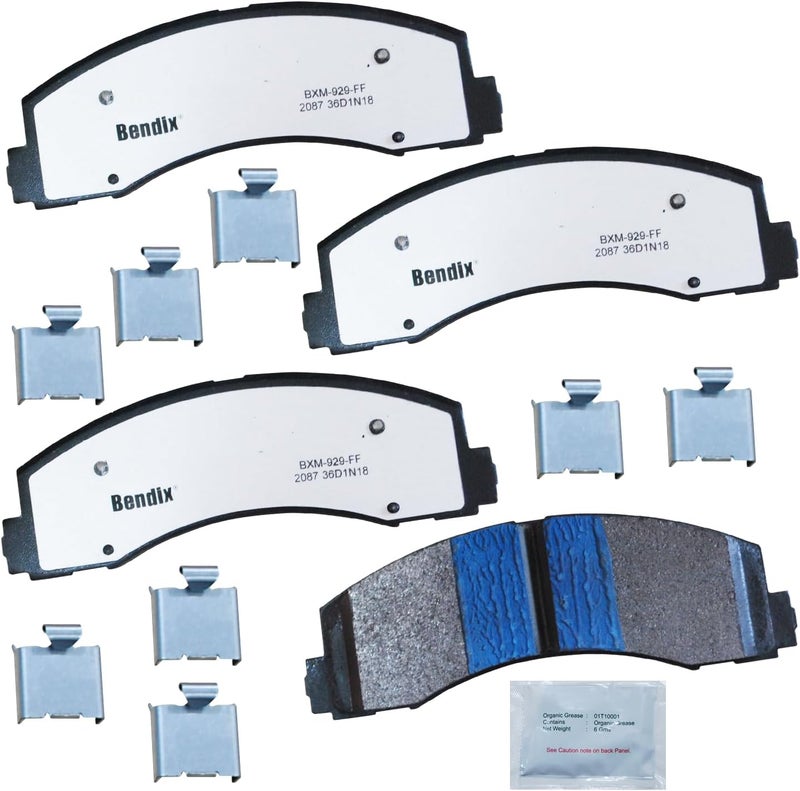 Bendix Fleet Metlok MKD2087FM Semi-Metallic Front Brake Pads for Ford Expedition 2021-2018, F-150 2020-2018, Lincoln Navigator 2021-2018 - Image 1