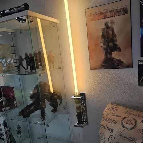 poceton Lightsaber Wall Mount with Pattern, Wooden Lightsaber Stand for Lightsaber Display, Vertical Lightsaber Wall Mount Holder for Most Lightsaber Displays, Gift for Lightsaber Collectors (04) - Image 5