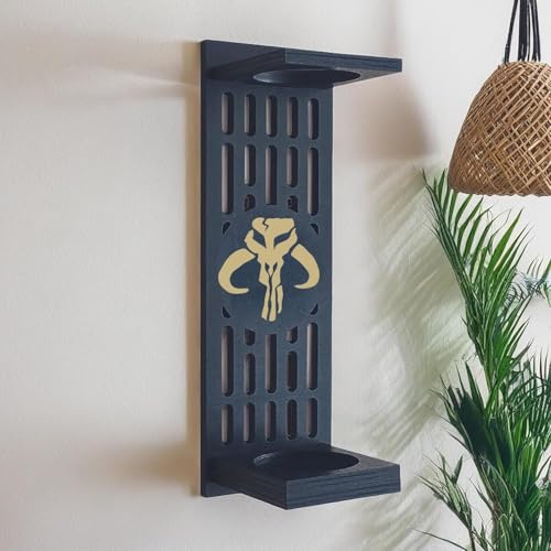 poceton Lightsaber Wall Mount with Pattern, Wooden Lightsaber Stand for Lightsaber Display, Vertical Lightsaber Wall Mount Holder for Most Lightsaber Displays, Gift for Lightsaber Collectors (04) - Image 4