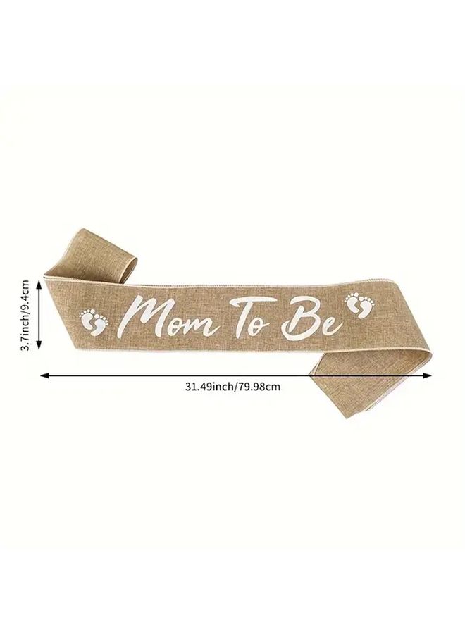 Linen Bohemian Mom to Be Sash Adjustable Rustic Burlap Pregnancy Gift for All Seasons - Image 3