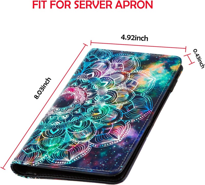 BECEERE Store Server Book, Server Books for Waitress, Server Book with Zipper Pocket, Cute Server Book, Waitstaff Organizer Waitress Book with Money Pocket and Zipper Fit Server Apron (Mandala in the Galax) - Image 4