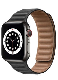 Compatible with Apple Watch Band 45mm 44mm 42mm, Genuine Leather Watch Strap Replacement for Apple Watch Series 7/6/5/4/SE/3/2/1 iWatch