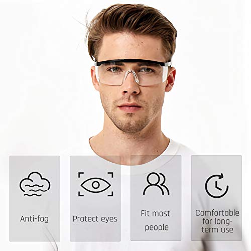MEIGIX Safety glasses Industrial Goggles with Anti-fog Lens, Clear Safety glasses with Anti-Scratch UV400 protection Lens Goggles Eyeglasses - Image 2