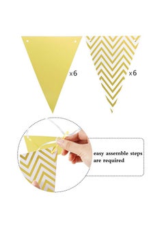 BOAO Boao 2 Pieces 2024 Gold Congratulations Graduation Banner Triangle Flag Banner Vintage Glitter Congratulations Banner Pennant for Wedding Shower Ceremony Retirement Party Supplies(Gold)  - Image 3