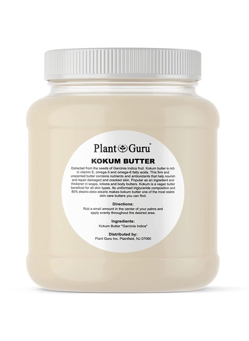 Plant Guru Raw Kokum Butter 3 lbs Bulk 100 Pure Natural  Great for Skin Body and Hair Moisturizer DIY Creams Balms Lotions and Soap Making 