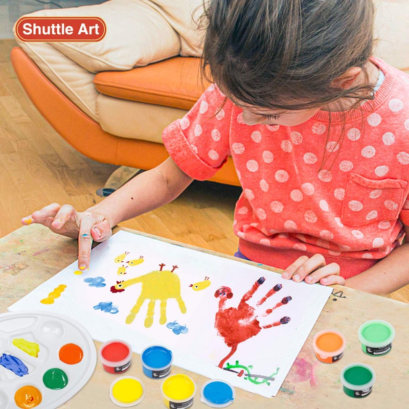Shuttle Art Washable Finger Paint, 44 PCS with 36 Colors (1 fl oz) Toddler Paint, Paint Brushes, Palette, Non-Toxic Finger Painting for Toddlers - Image 5