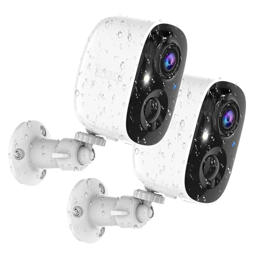 Tziarp Security Cameras Wireless Outdoor2K Indoor WiFi Wireless CamerasOutside Battery Powered Camera for Home SecurityAI Motion DetectionColor Night VisionSpotlightSiren AlarmSDCloud Storage2 Pack - Image 1