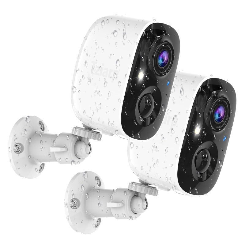 Tziarp Security Cameras Wireless Outdoor2K Indoor WiFi Wireless CamerasOutside Battery Powered Camera for Home SecurityAI Motion DetectionColor Night VisionSpotlightSiren AlarmSDCloud Storage2 Pack - Image 2