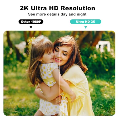 Tziarp Security Cameras Wireless Outdoor2K Indoor WiFi Wireless CamerasOutside Battery Powered Camera for Home SecurityAI Motion DetectionColor Night VisionSpotlightSiren AlarmSDCloud Storage2 Pack - Image 3