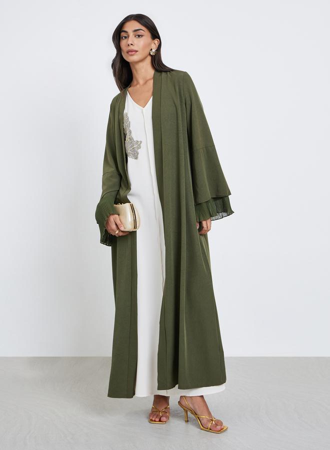 Amirah White A-Line Under Abaya Jalabiya with Patch Detail - Image 4