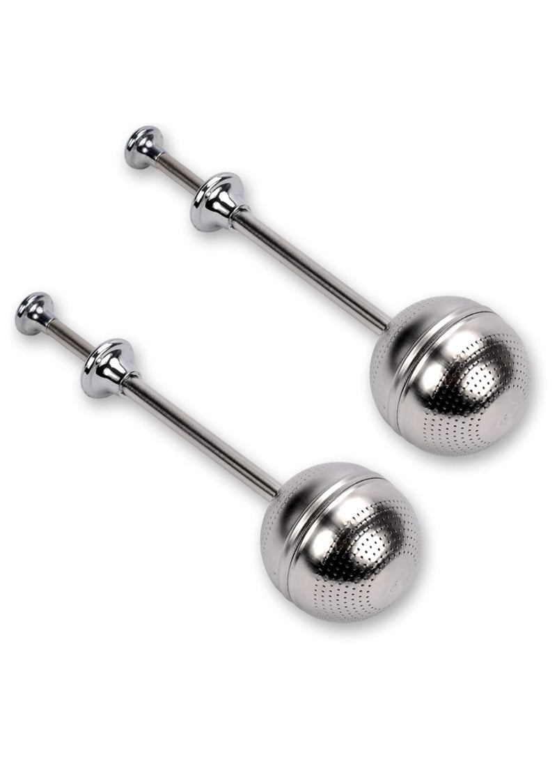 Oasisgalore - 2Pcs Stainless Steel Tea Infuser – Long Handle, Fine Mesh for Loose Leaf Tea - Image 1