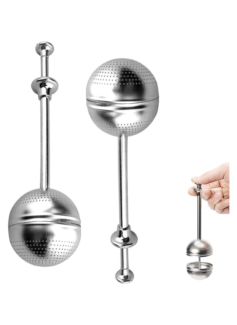 Oasisgalore - 2Pcs Stainless Steel Tea Infuser – Long Handle, Fine Mesh for Loose Leaf Tea - Image 1