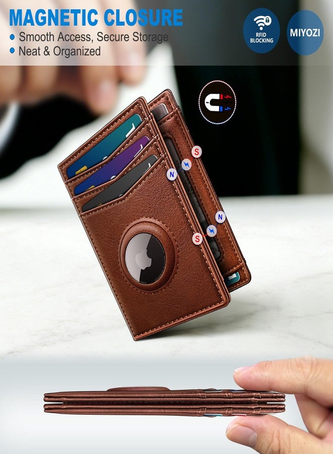 miyozi Airtag Slim Leather Wallet for Men - 12-Card Capacity, Magnetic Closure, Money Clip & Simplified Bill Compartment, RFID Blocking (4.3" x 3.0") | Gift Boxed - Image 3