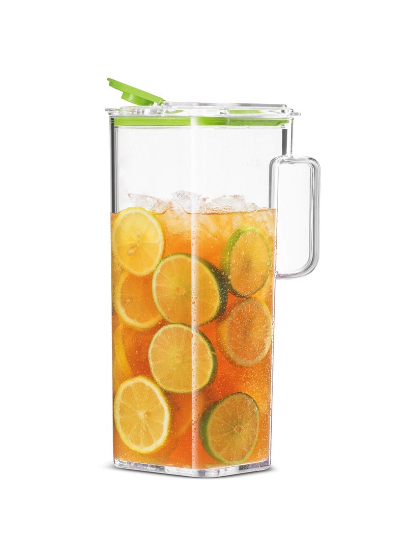 komax Komax Large Plastic Water Pitcher with Lid Square Water Carafe  BPAFree Dishwasher Safe  Water Tea or Juice Containers with Lids for Fridge 23 Liters 