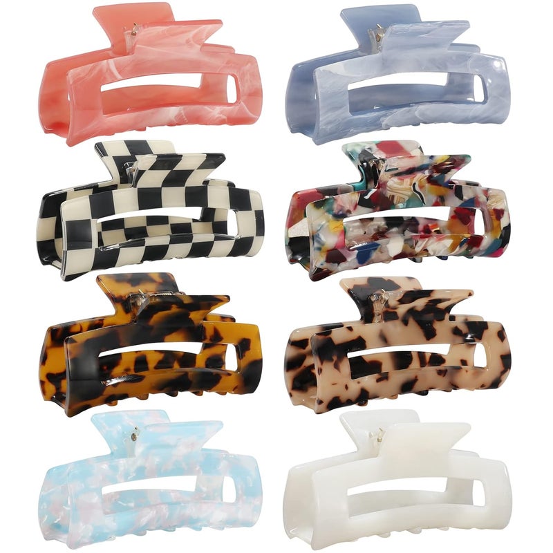 8Pack Medium Acrylic Butterfly Hair Clips  Leopard Print NonSlip Strong Hold for Women and Girls