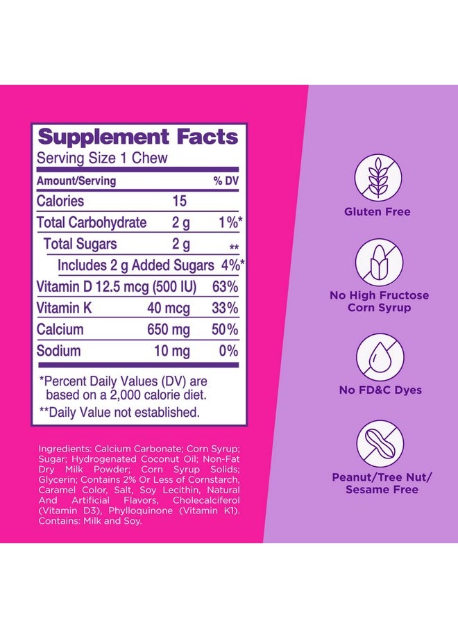 Viactiv - Viactiv Calcium +Vitamin D3 Supplement Soft Chews, Caramel, 60 Chews - Calcium Dietary Supplement for Bone Health - Image 1