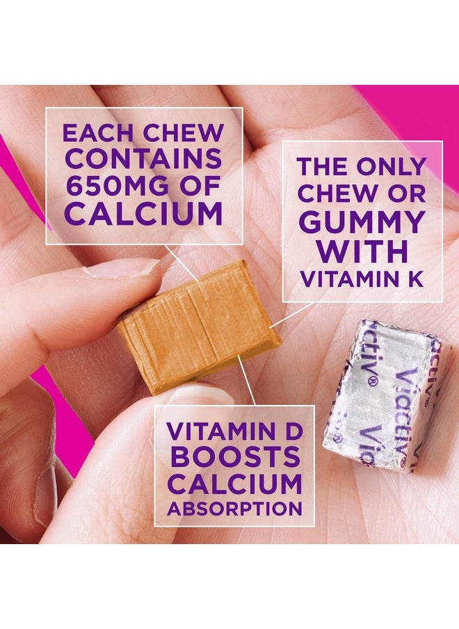 Viactiv - Viactiv Calcium +Vitamin D3 Supplement Soft Chews, Caramel, 60 Chews - Calcium Dietary Supplement for Bone Health - Image 1