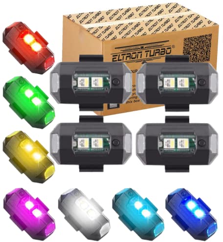 ELTRON TURBO ELT512864UIV Universal Safety Signal Aircraft Blinking Strobe 7 Colors Led Light Multipurpose Waterproof for Motorbike (Pack Of 4), Plastic, Battery Powered, Multi-Coloured - Image 1