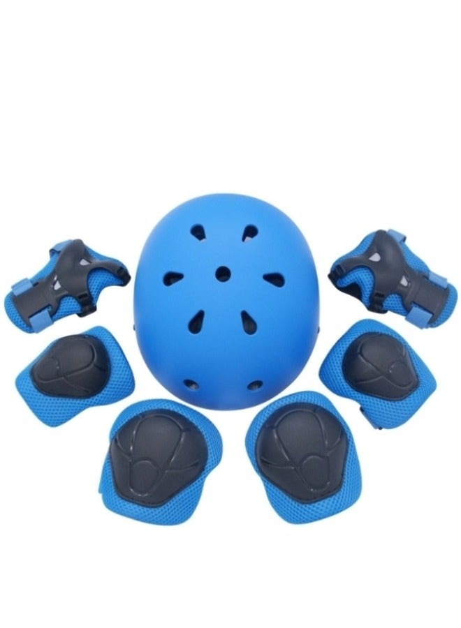 Children's Balance Wheel Slip Knee Pads Elbow Guards Helmet 7 Set for Scooter Skateboard Roller Skating Cycling - Image 1