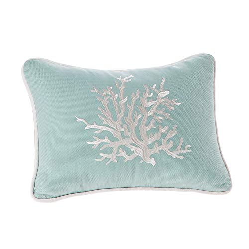 Harbor House Modern Design Decorative Pillow Hypoallergenic Sofa Cushion Lumbar, Back Support, Oblong 12" x 16", Coastline, Cotton Blue - Image 1