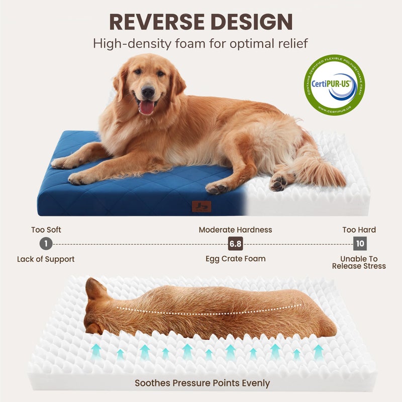 Warmrest Orthopedic Dog Bed Mat Large Medium Sized Dogs, Waterproof Dog Crate Bed with Removable Cover, Washable Pet Bed with Egg Crate Foam, 35"x22" - Image 2