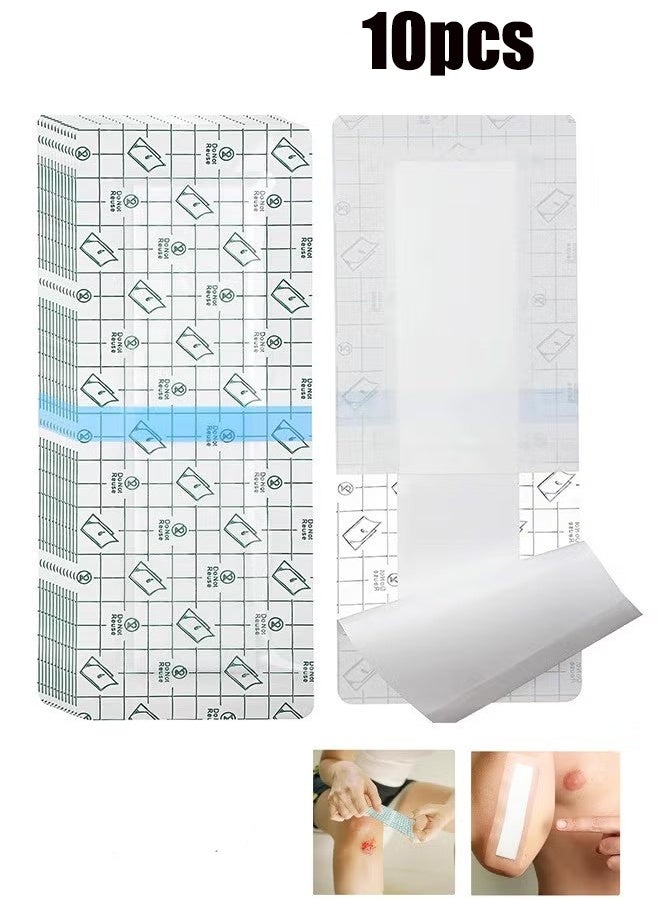 واي جيه ضمادات مقاومة للماء معقدة للقسم C ، 10 * 25 سم أغطية ندبة واقي دش الثنية للبطن ، بقع وسادة واقية ، لوازم العناية بالجروح الكبيرة Clean10PCS - Image 1