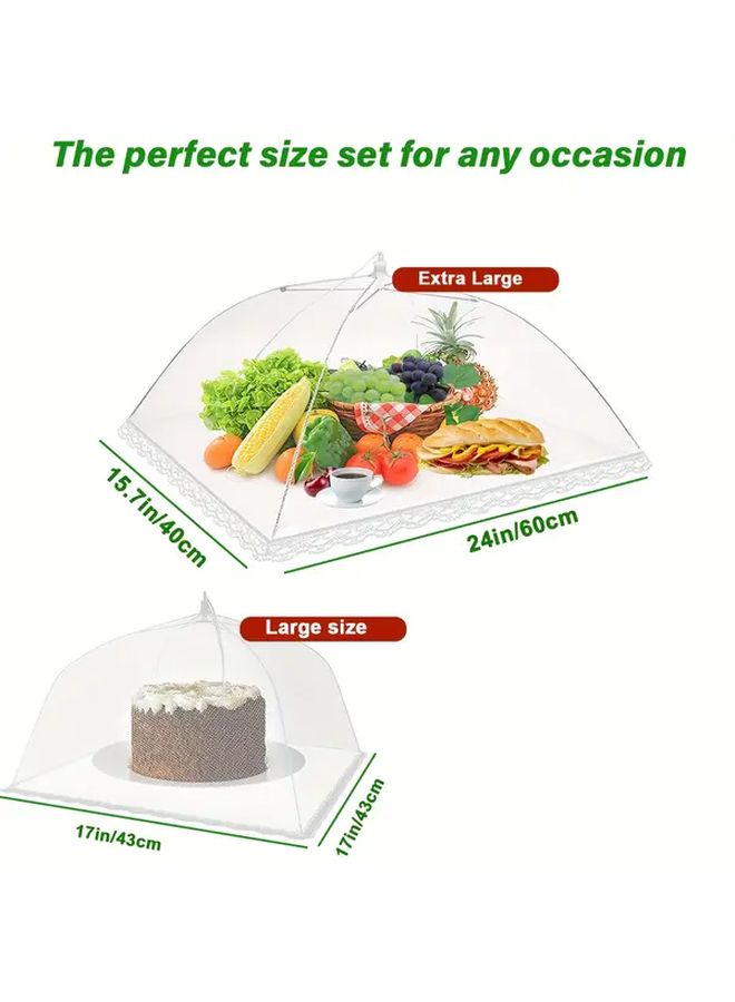 3pcs Extra Large Outdoor Picnic Food Cover Foldable Mesh Tent BBQ Food Protection - Image 4