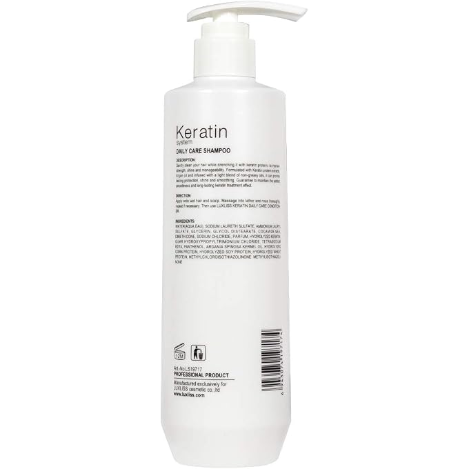 Luxliss Keratin Daily Care Shampoo and Conditioner Set, 2 Pack (16 Fl Oz each), Moisturizing, Anti-frizz, Repairing, for Chemically Treated Hair, Argan Oil - Image 3