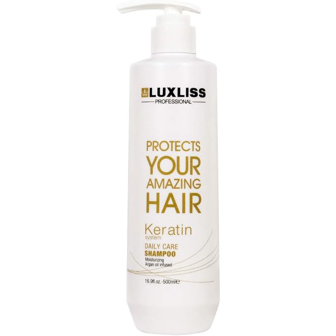 Luxliss Keratin Daily Care Shampoo and Conditioner Set, 2 Pack (16 Fl Oz each), Moisturizing, Anti-frizz, Repairing, for Chemically Treated Hair, Argan Oil - Image 2