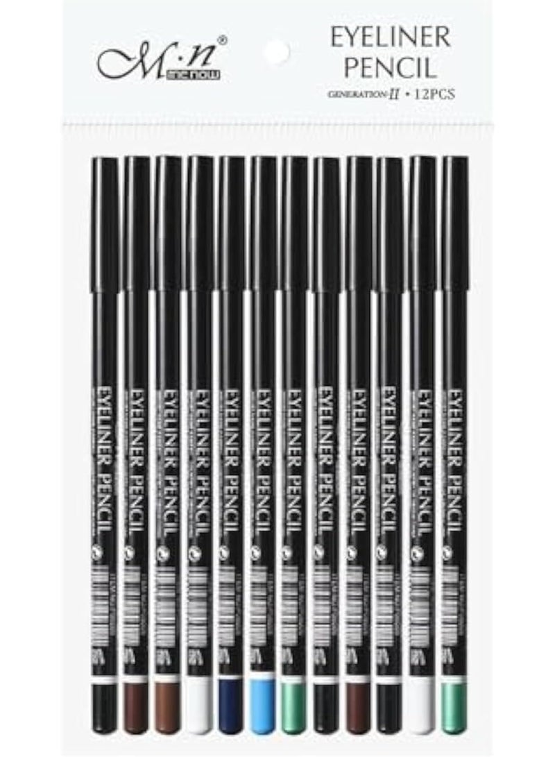 مي ناو مجموعة أقلام تحديد العيون الملونة من مي ناو - 12 قطعة (قد تتشابه بعض الألوان) - Image 1
