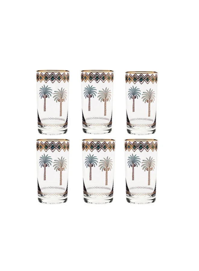 Villeroy & Boch 6-Piece Horse Palm Green Long Drink Glasses