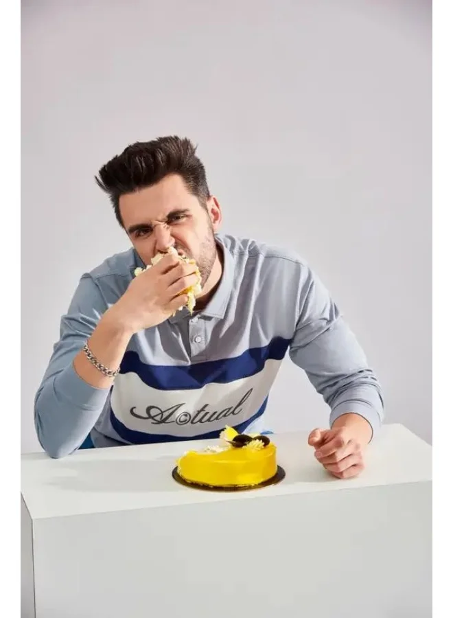 Maniac Maniac Mens Printed Polo Neck Full Sleeve Light Green and White Cotton Oversized Tshirt