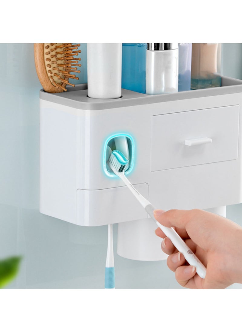 Multi-Functional Toothbrush Holder with 4 Magnetic Cups and Integrated Cosmetic Storage Box White Pink - pzsku/ZB4998D3651367CBF6D8BZ/45/_/1716193359/fbc0d6c2-af51-4a54-a11b-320f31d61fae